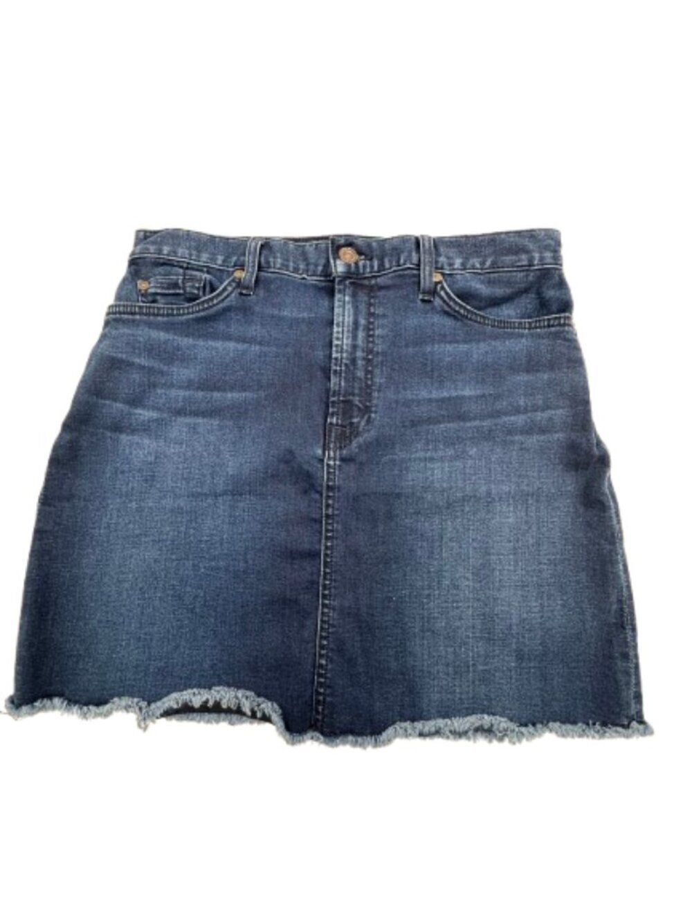 7 For All Mankind Classic Dark Blue Denim Mini Skirt Size 29